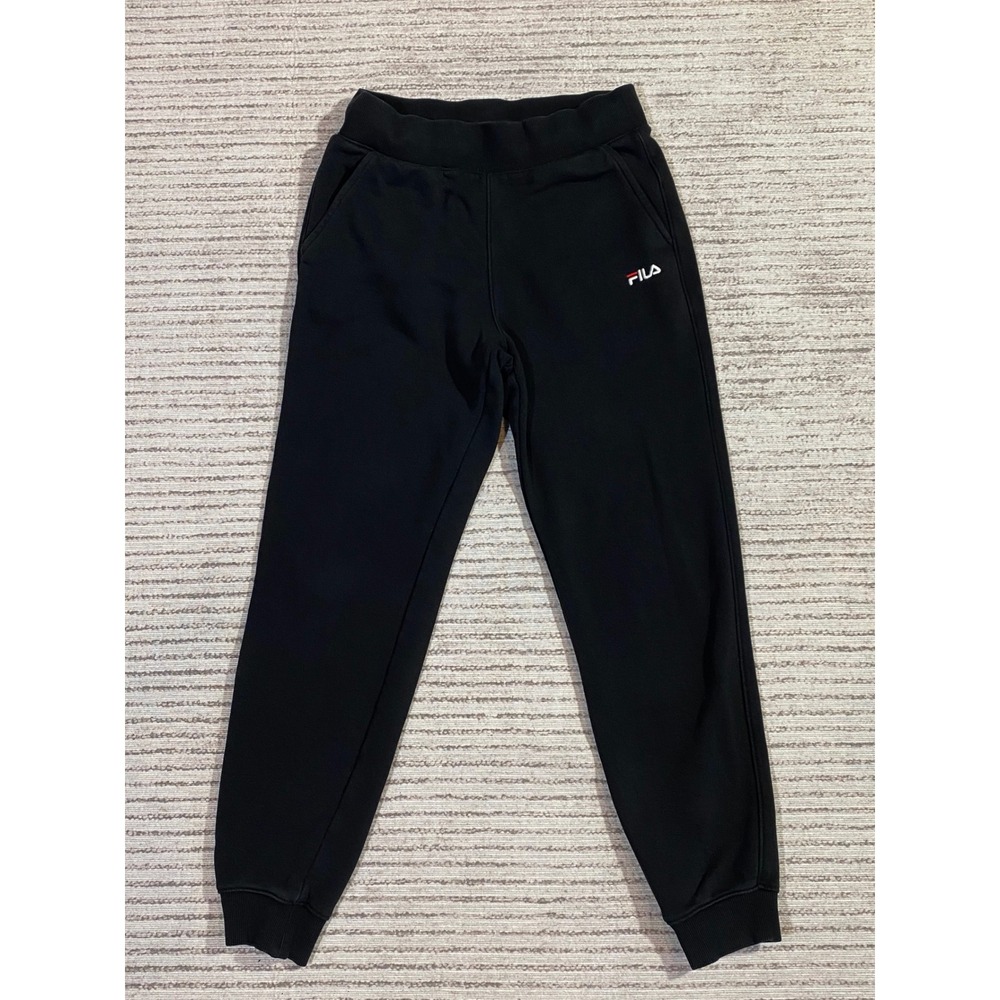 Fila Mens Black Fleece Joggers Sweatpants Small Logo Embroidered S